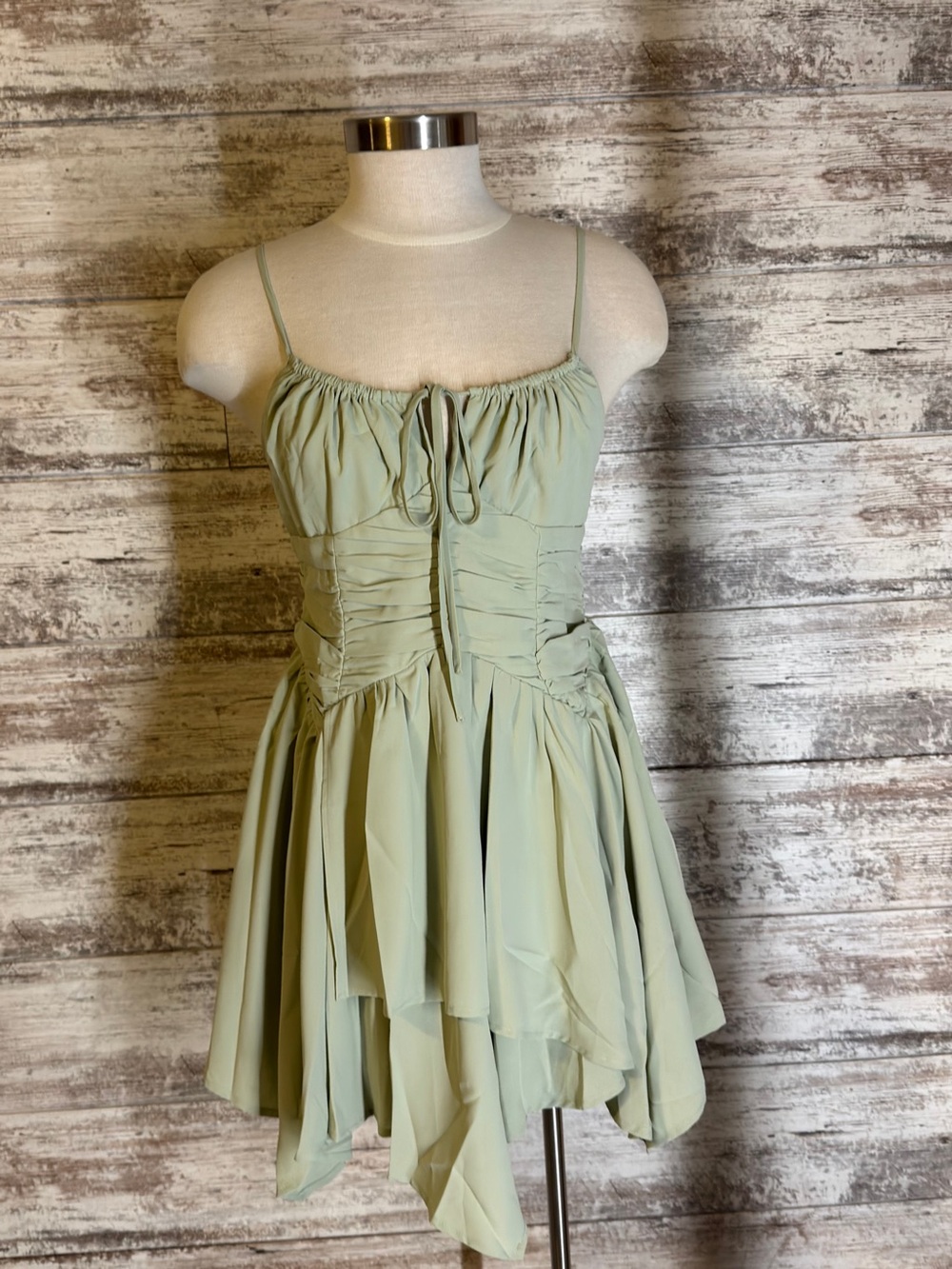 Princess Polly Sage Green Slip Dress with Spaghetti Straps